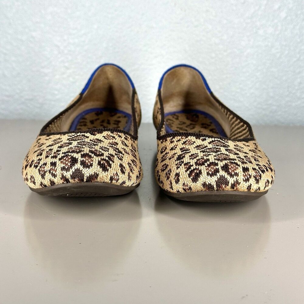 Rothy's Women's The Flat Size 5.5 Leopard Print Textile Slip On Ballet Shoes - Picture 2 of 13
